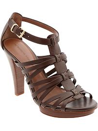 Mari stacked-heel gladiator sandal