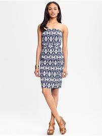 Ikat strapless dress