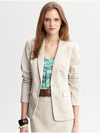 Sateen one-button blazer