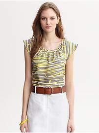 Lauren printed silk flutter top