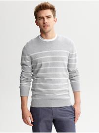 Thin stripe crew-neck sweater