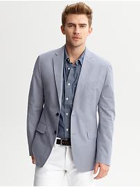 Blue cotton two-button blazer