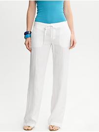 Linen drawstring wide-leg pant