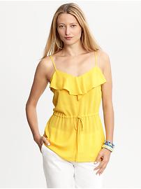 Ruffled tie-waist tank