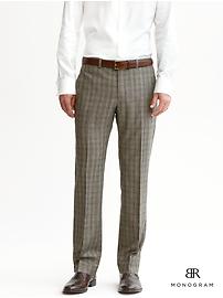BR Monogram brown plaid wool suit trouser