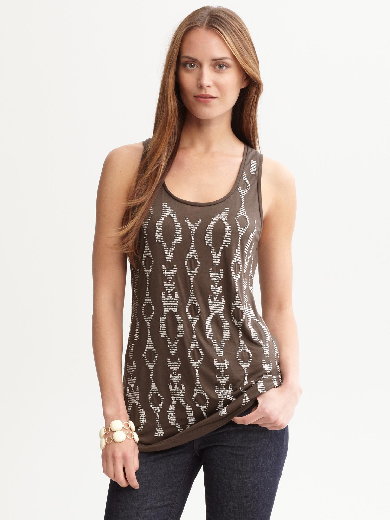 Heritage sequined knit tank