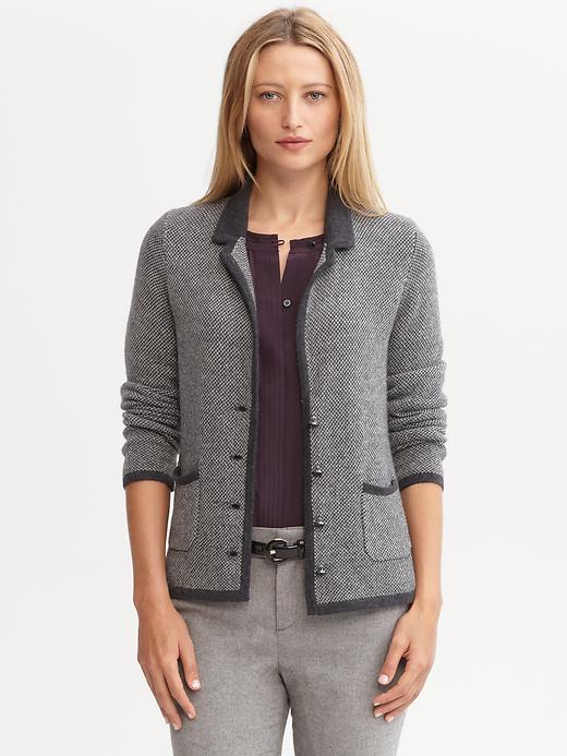 Banana Republic Tipped Tweed Sweater Blazer