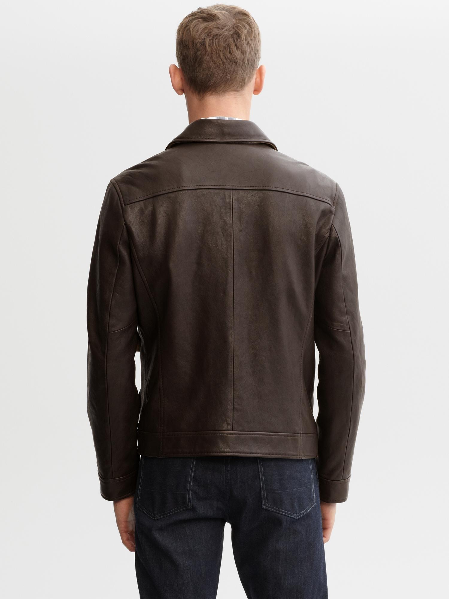 Four pocket leather jacket