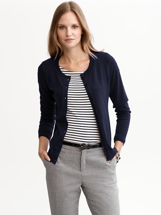 Banana Republic Velvet Trim Merino Cardigan