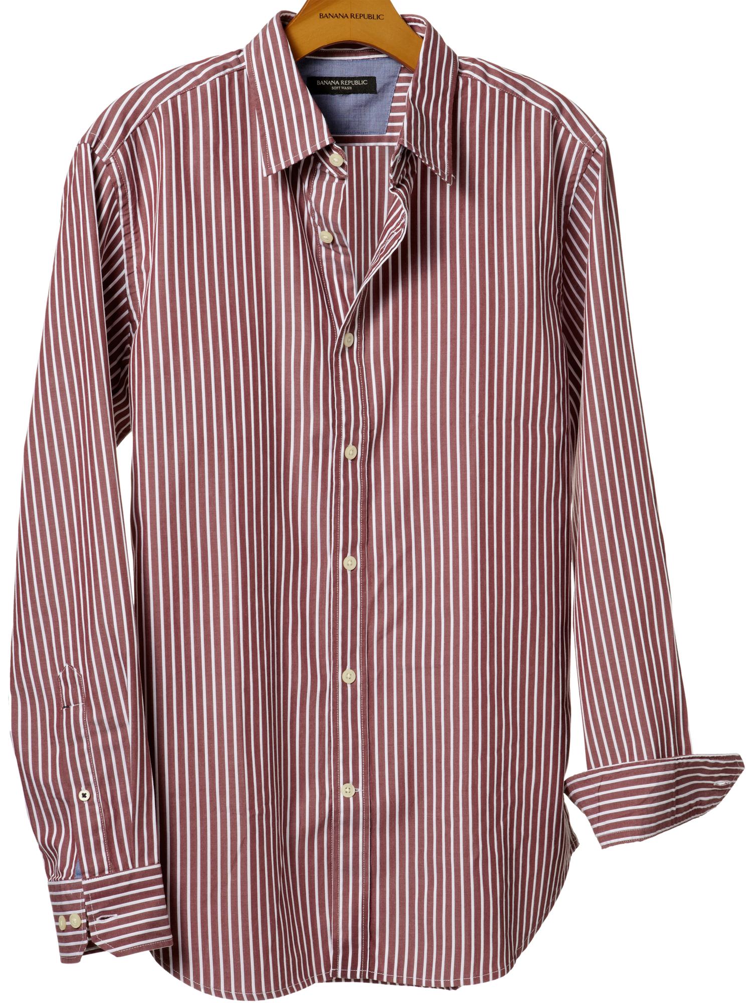 Soft-wash dobby stripe shirt