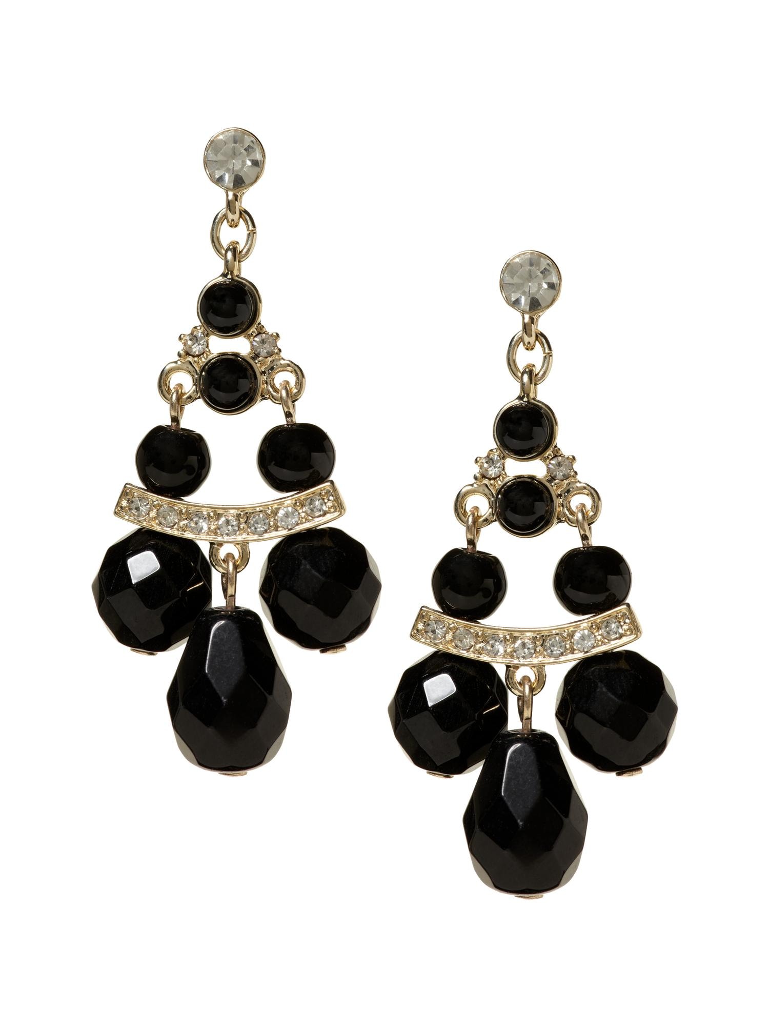 Deco black chandelier earring