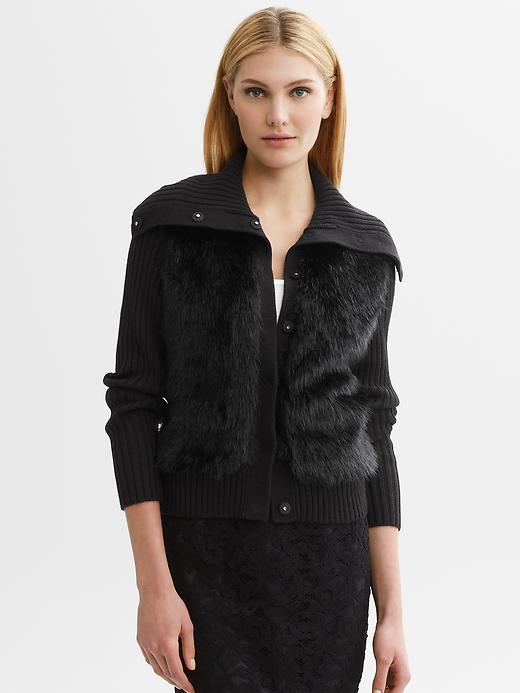 Banana Republic Faux-Fur Cardigan