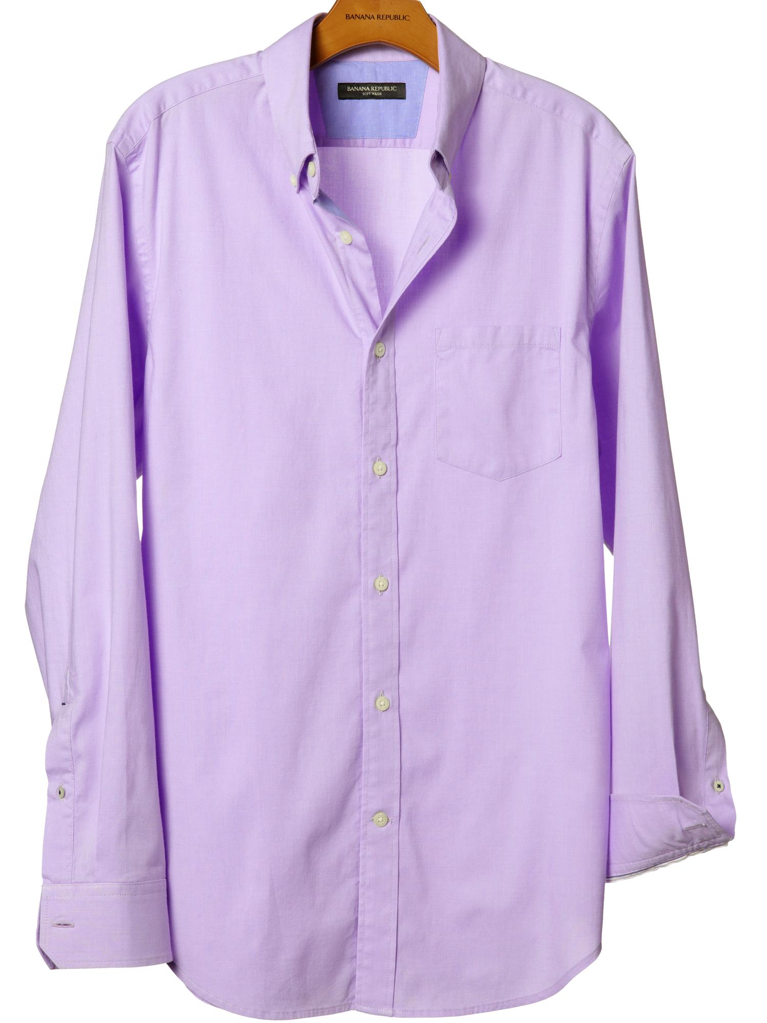 Soft-wash slim fit chest pocket shirt