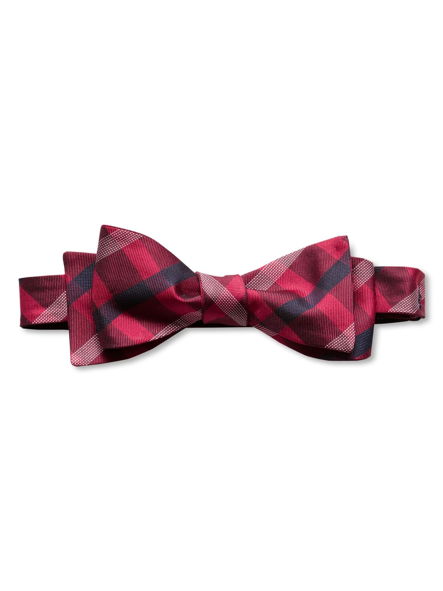 Plaid silk bow tie