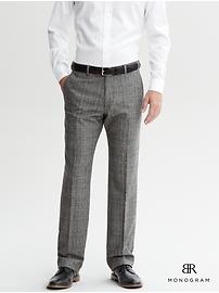 BR Monogram Black Plaid Italian Wool Suit Trouser