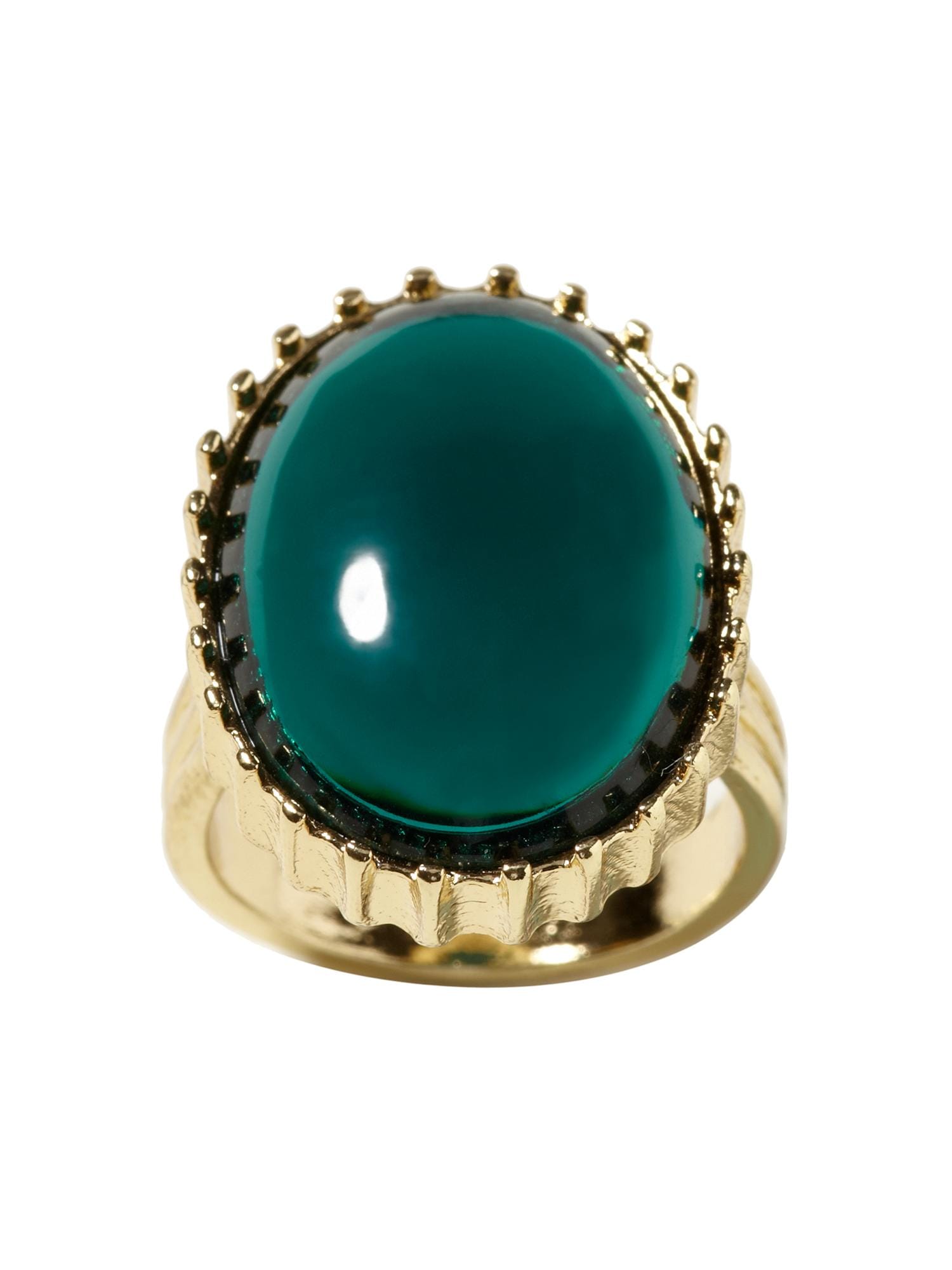 Teal stone oval cocktail ring