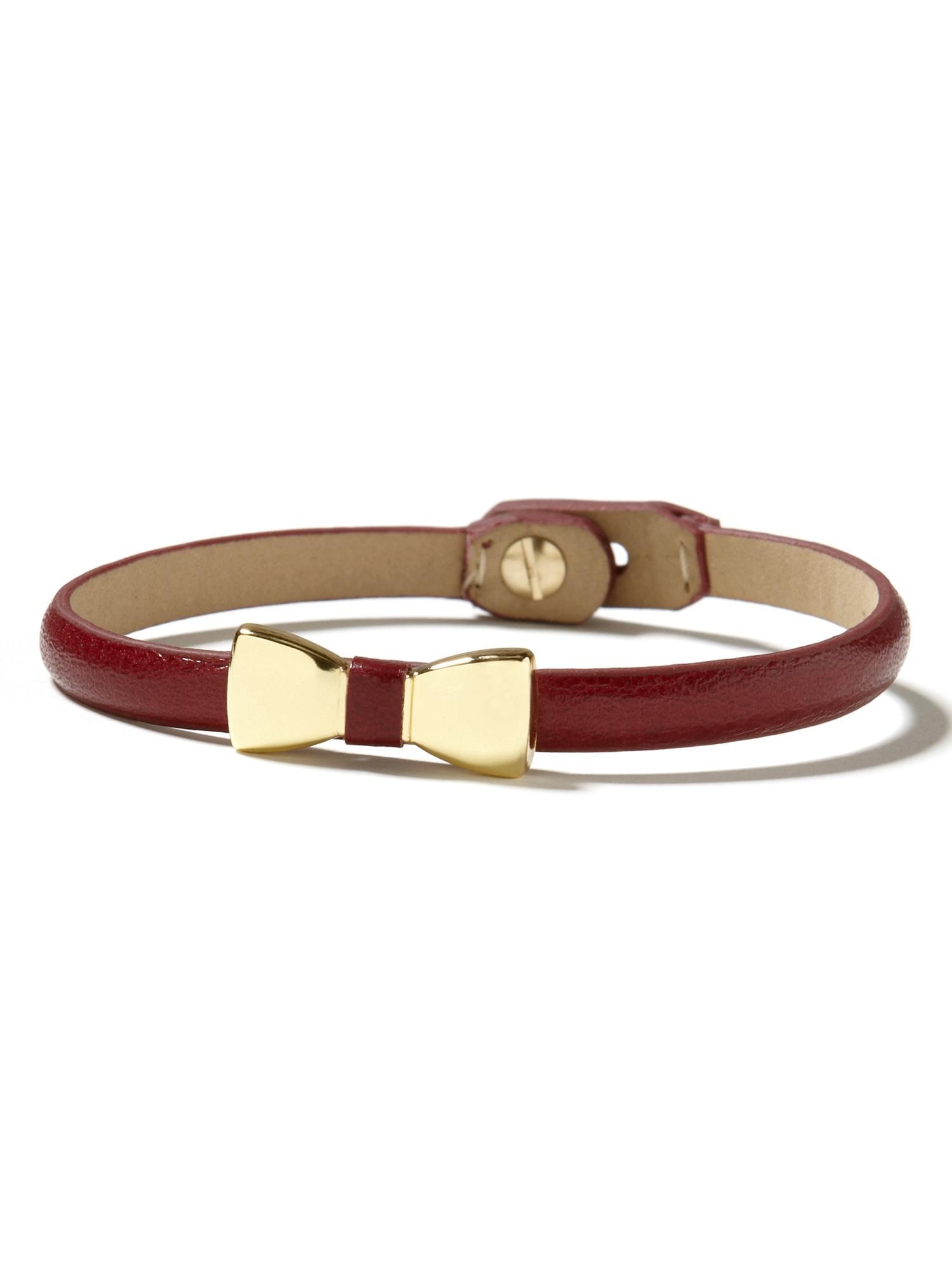 Leather bow bracelet