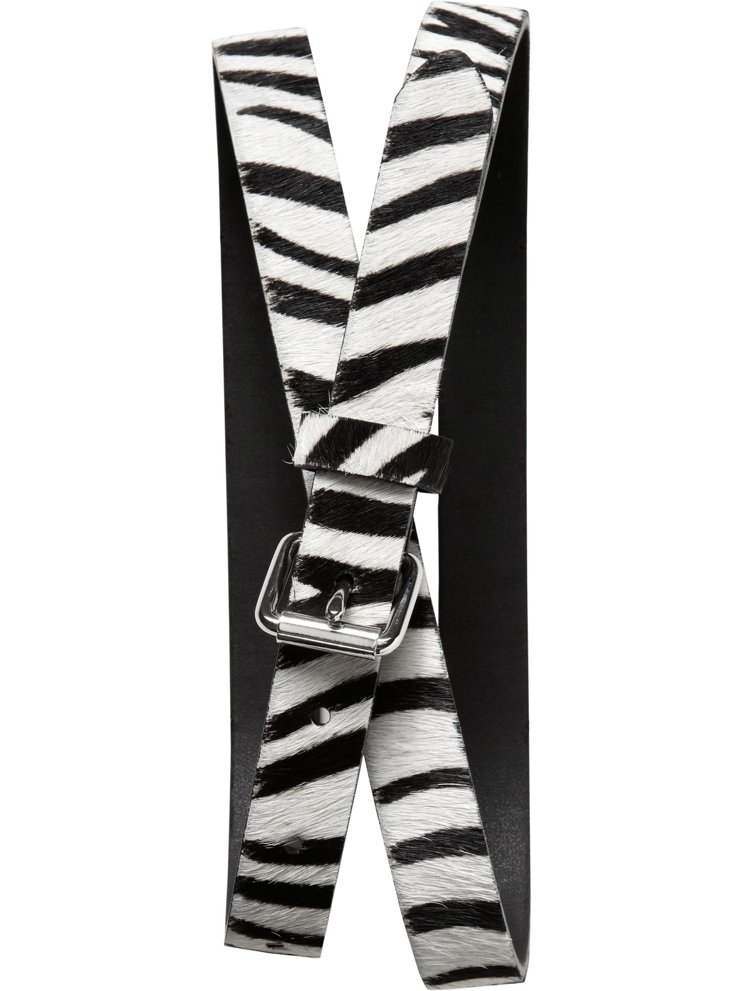 Zebra haircalf belt