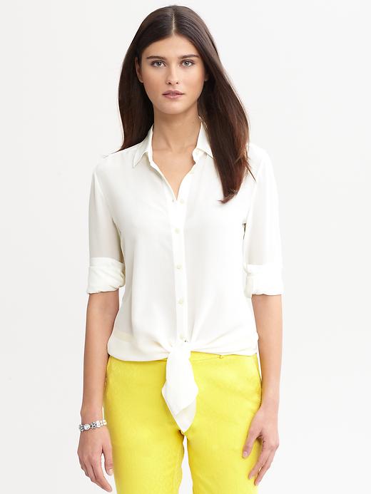 Banana Republic Silk Tie Front Blouse