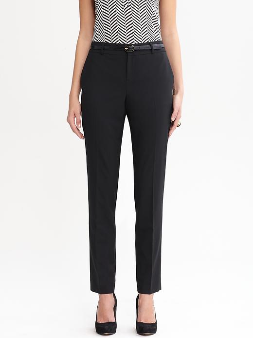 Banana Republic Martin Fit Black Lightweight Wool Slim Ankle Pant
