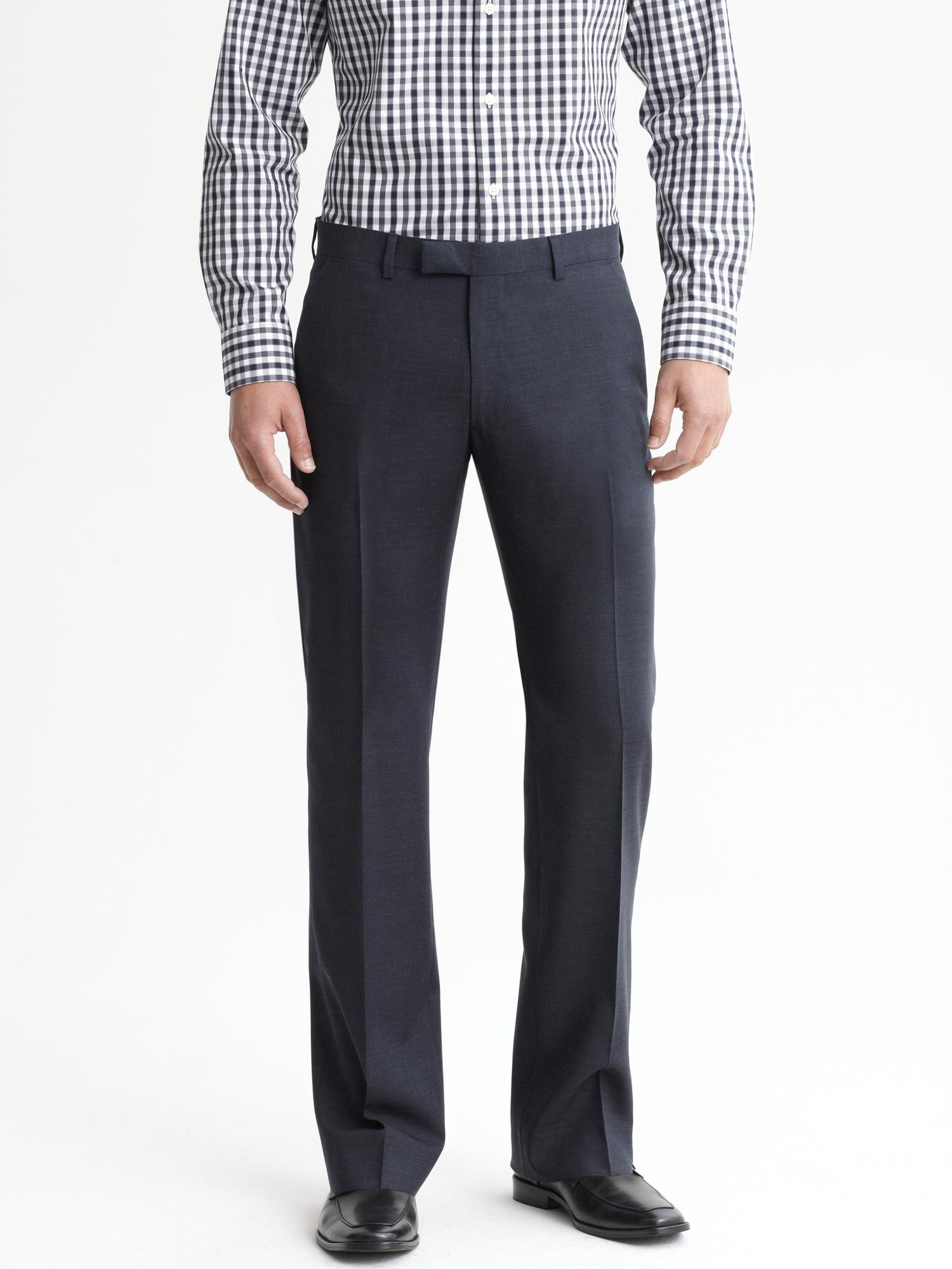 Tailored Slim-Fit Navy Italian Wool Suit Trouser