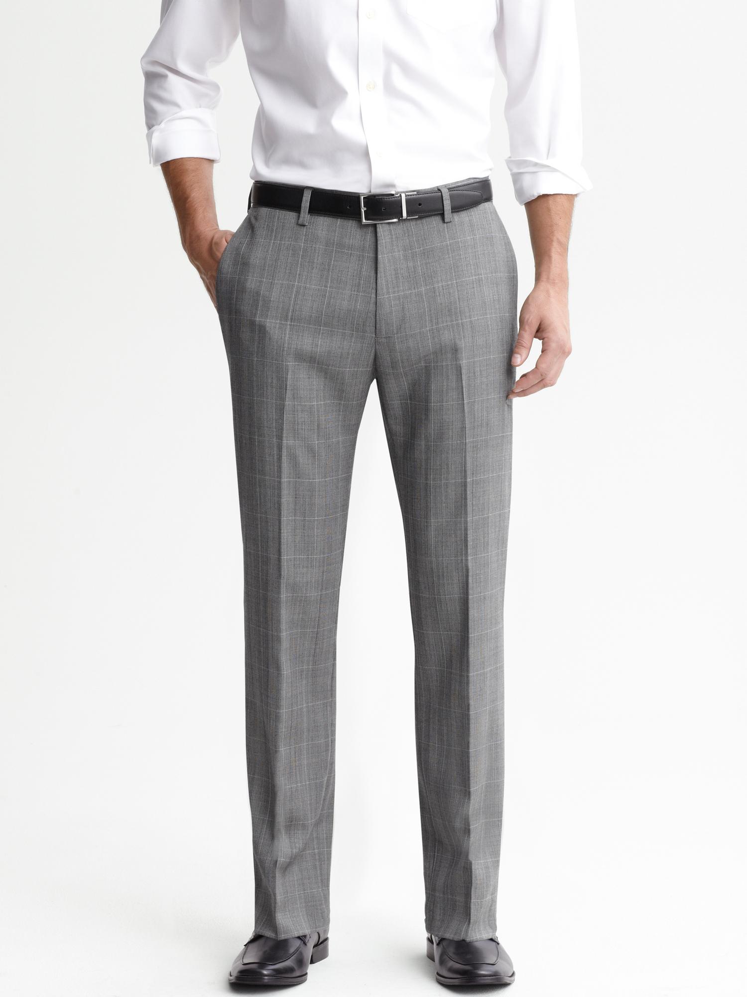 Tailored slim charcoal wool trouser