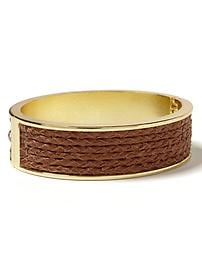 Leather braid bangle