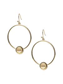 Daisy circle hoop earring