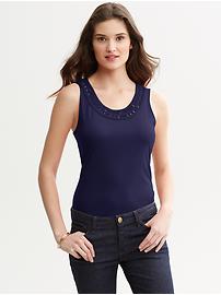 Crochet-trim tank