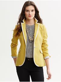 Tipped one-button blazer