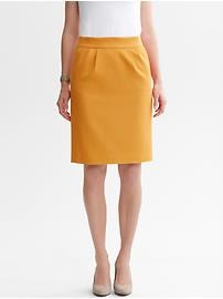 Textured cotton pencil skirt
