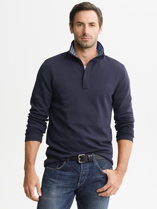 Banana Republic Stripe Trim Half Zip Pullover
