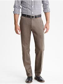 Straight fit brown cotton trouser