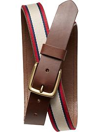 Leather stripe belt