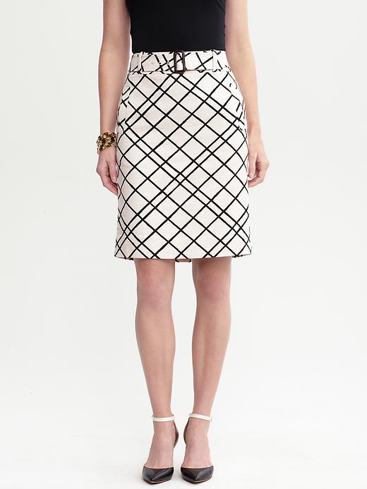 Banana Republic Belted Graphic Pencil Skirt