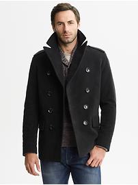 Heritage black moleskin peacoat