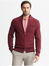 Mad Men® Collection Textured Zip Cardigan
