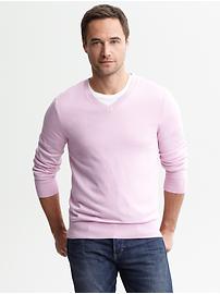 Silk/cotton/cashmere v-neck sweater