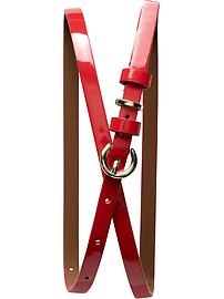 Patent skinny belt