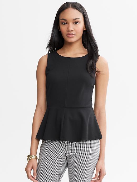Banana Republic Black Ponte Knit Peplum Top