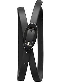 Enamel Buckle Skinny Belt