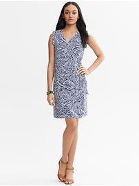 Leaf Print Wrap Dress