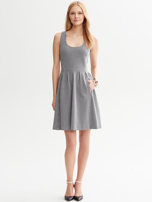 Banana Republic Striped Ponte Full Skirt Dress