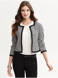 Striped knit blazer