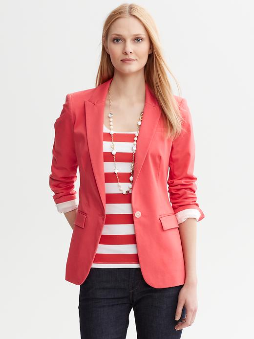 Banana Republic Coral Sateen One Button Blazer