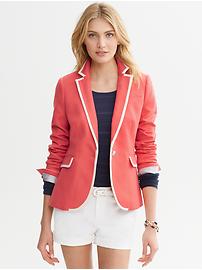 Tipped one-button blazer