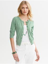 Green Print Cardigan