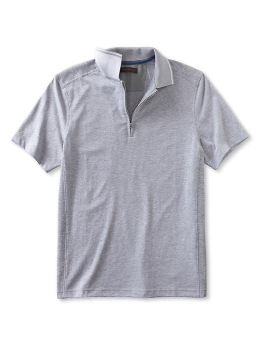 Banana Republic Performance Contrast Collar Zip Polo