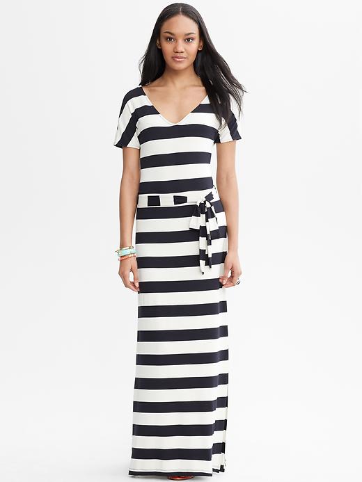 Banana Republic Striped Tie Front Patio Dress