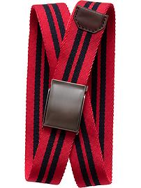 Striped Canvas Plaque Belt